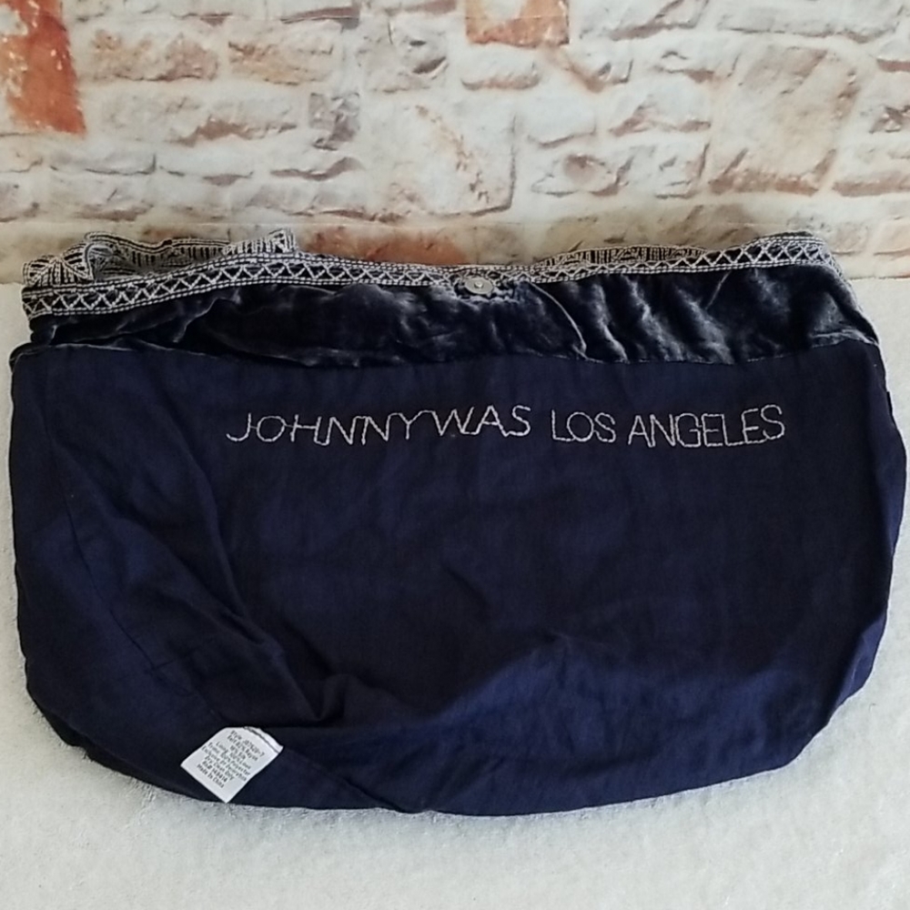 New Johnny Was Kasumi Embroidered Velvet Tote Bag - Picture 11 of 14